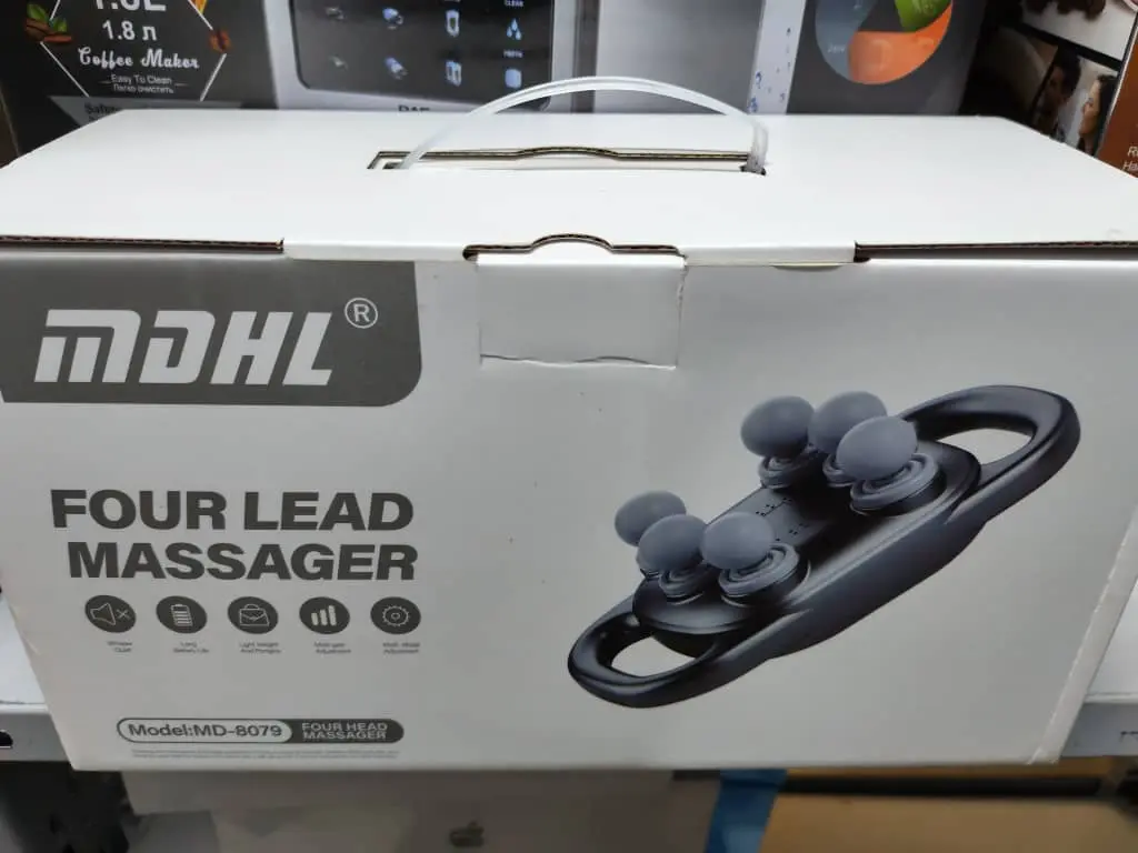 Rechargeable Muscle Massager In Grey With 6 Heads And 10 Modes  MD-8079