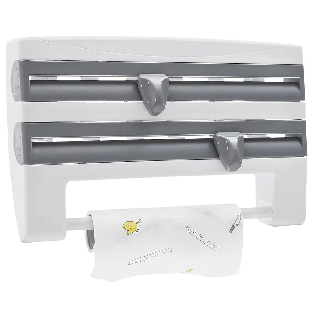 Roll N Roll Multi-Tier Wall-Mounted Kitchen Organizer for Paper and Tissue Dispensing