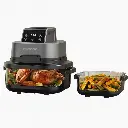 Porodo 1500W 4-In-1 Dual  Glass Pot Crispy Air Fryer PDAF532TBK