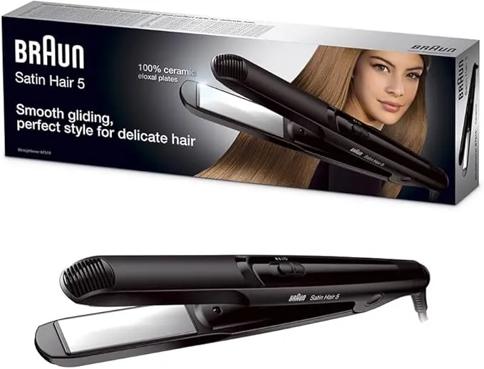 Braun Satin Hair Straightener 5, 100% Ceramic Eloxal Plates, 3 Temperature Settings