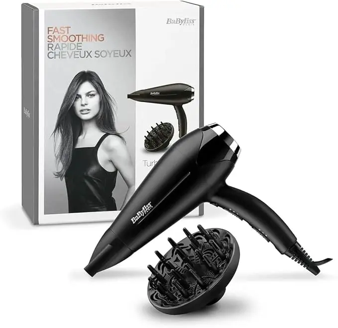 BaByliss Hair Dryer Turbo Smooth 2200, Powerful Dryer With Adjustable Speed Settings