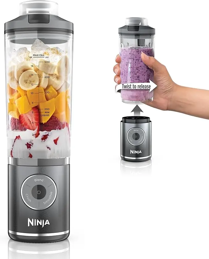 Ninja Blast Max, Portable Blender + Twist & Go, Personal Smoothie, Blend, Ice Crush