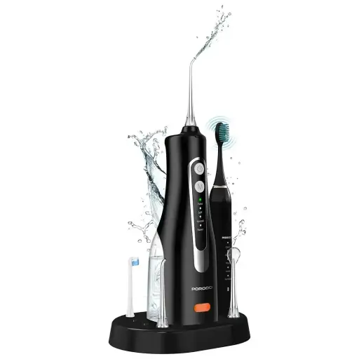 [PDLSTC2254] PORODO LIFESTYLE  WATER FLOSSER AND ELECTRIC  TOOTHBRUSH COMBO 6 HEAD  ATTACHMENT  pdlstc2254