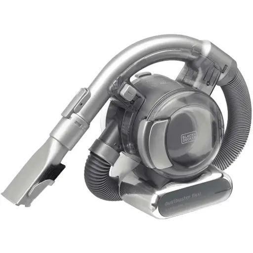 [PD1820LF-GB] Black & Decker  PD 1820 LF 18V Lithium ion Dustbuster Flexi Hand Vac + Floor Extension Kit, 25 W, Dark Titanium/Chrome, Set of 5 Pieces PD1820LF-GB