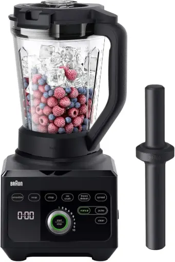 [JB 9040 BK] Braun Triforce Power Blender JB 9040 with Triple Angle Jug, 10 Manual Speed Settings, 1600W Motor