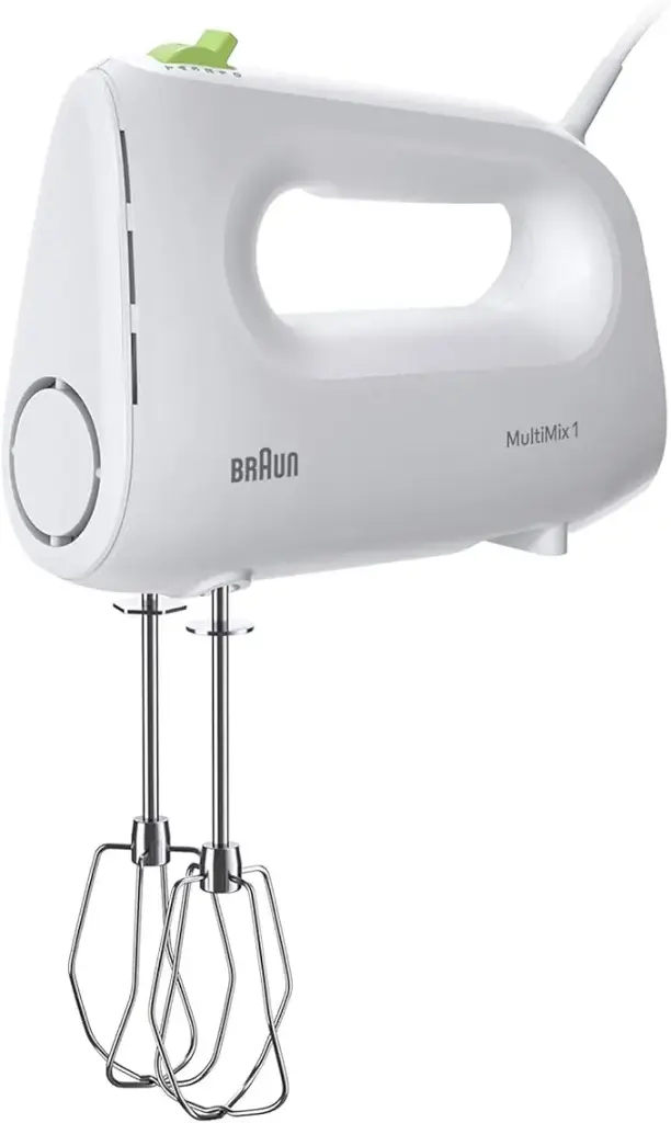 Braun MultiMix 1 Hand Mixer for Whipping and Dough Kneading, FastMix Technology, 4 Speeds + Turbo, 450 Watts HM 1100