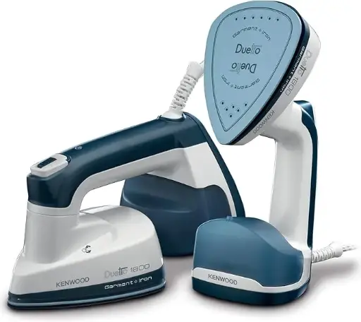 [GSP40.000WB] KENWOOD 2-in-1 Garment Steamer + Steam Iron 1000W with Rotary Plate, Ceramic Soleplate, LED Light GSP40.000WB
