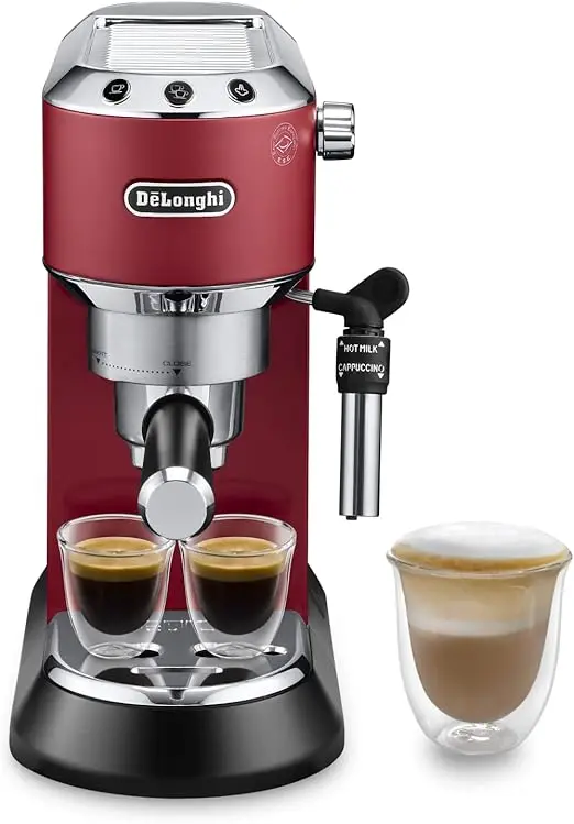 De'Longhi Dedica Style EC685.R Stainless Steel Pump Coffee Machine for Ground Coffee or Pods 1300 watt