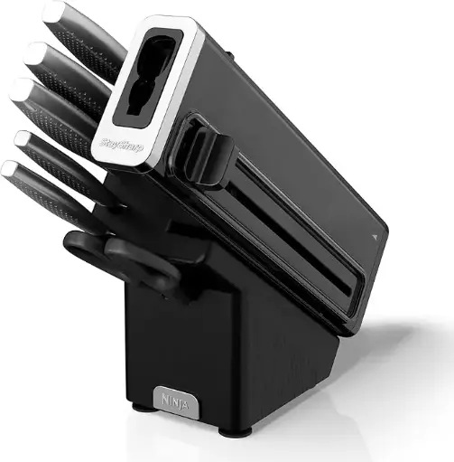 [K62006] Ninja StaySharp Knife Set, Stainless Steel 6-Piece Knife Set with Integrated Sharpener K62006