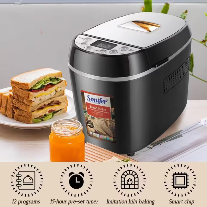 ⁦آلة صنع الخبز الكهربائية الأوتوماتيكية SF-4005 من Sonifer⁩ - الصورة ⁦2⁩